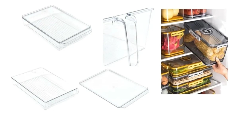 CAJA ORGANIZADORA TRANSPARENTE PARA REFRIGERADOR 28X20.5X10 CM - 1
