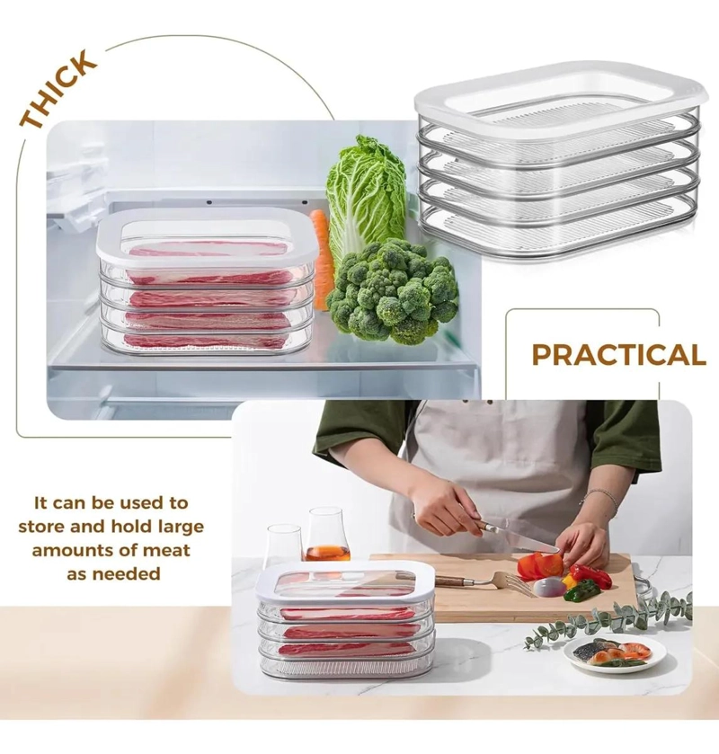 CONTENEDOR DE ALIMENTOS 4 COMPARTIMENTOS 2 LITROS CON TAPA - 6