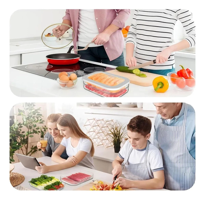 CONTENEDOR DE ALIMENTOS 4 COMPARTIMENTOS 2 LITROS CON TAPA - 7