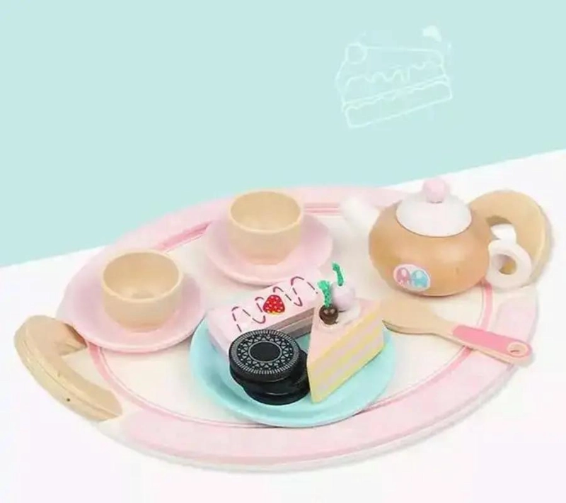 JUEGO DIDACTICO DE TE  Y CAFE  DE MADERA PARA NIÑOS - 4