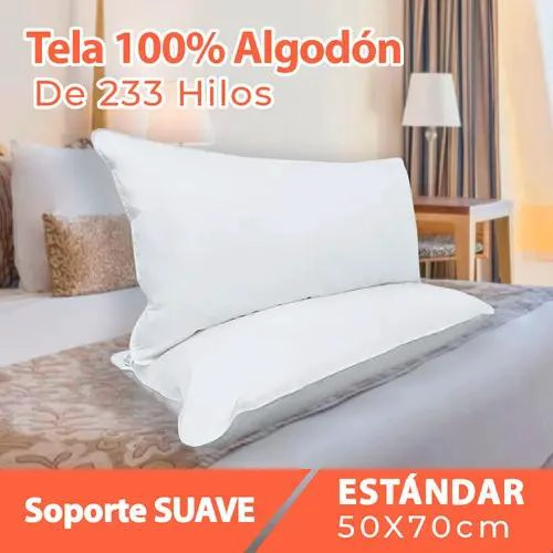 ALMOHADAS HOTELERAS KING SIZE CON SOPORTE SUAVE Y MICROFIBRAS HIPOALERGE NICAS - 6