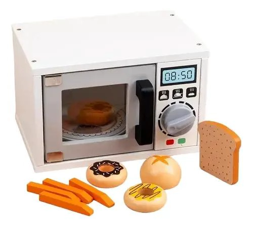 MICROONDAS DE MADERA PARA JUGUETES DE COCINA EDUCATIVOS - 1