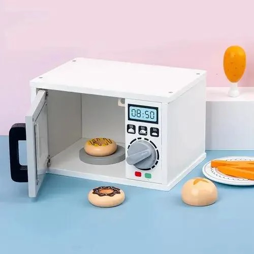 MICROONDAS DE MADERA PARA JUGUETES DE COCINA EDUCATIVOS - 2