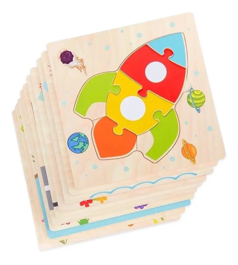 ROMPECABEZAS DE MADERA EDUCATIVOS PARA NIÑOS PACK DE 6 - 3