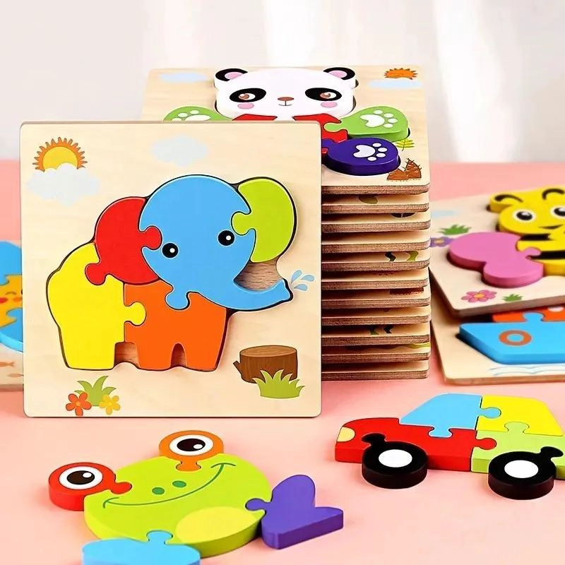 ROMPECABEZAS DE MADERA EDUCATIVOS PARA NIÑOS PACK DE 6 - 7