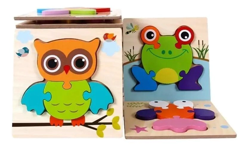 ROMPECABEZAS DE MADERA EDUCATIVOS PARA NIÑOS PACK DE 6 - 9