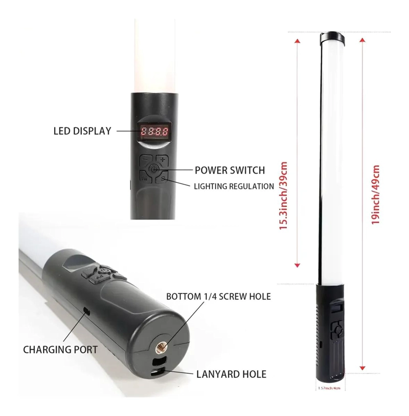 LAMPARA LED PORTATIL RGB PARA FOTOGRAFIA Y VIDEOGRAFIA - 6