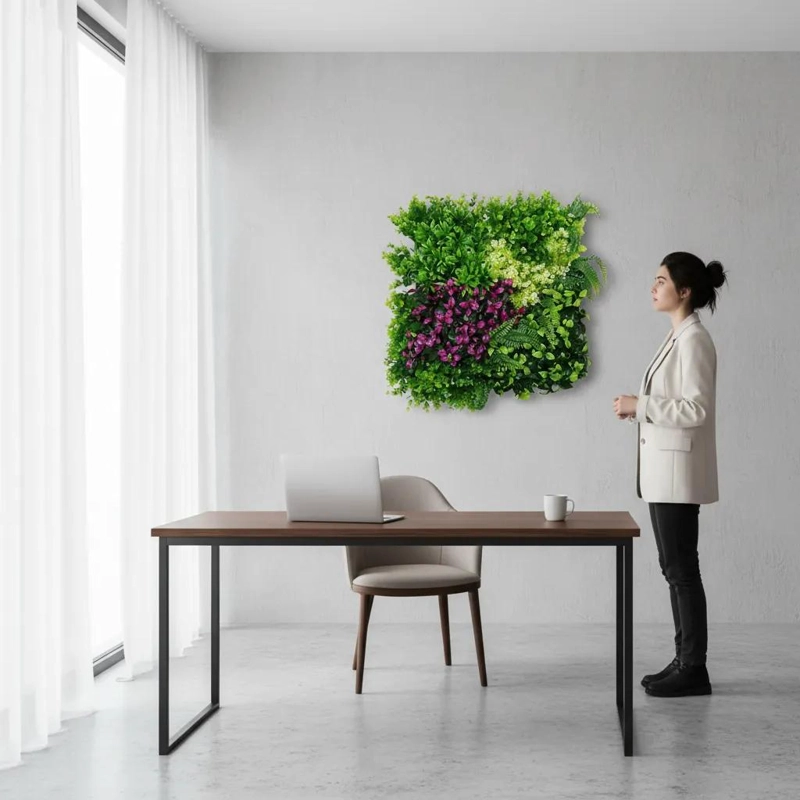 PANEL DECORATIVO DE PALMETA ARTIFICIAL 50X50 CM PARA EVENTOS - 3