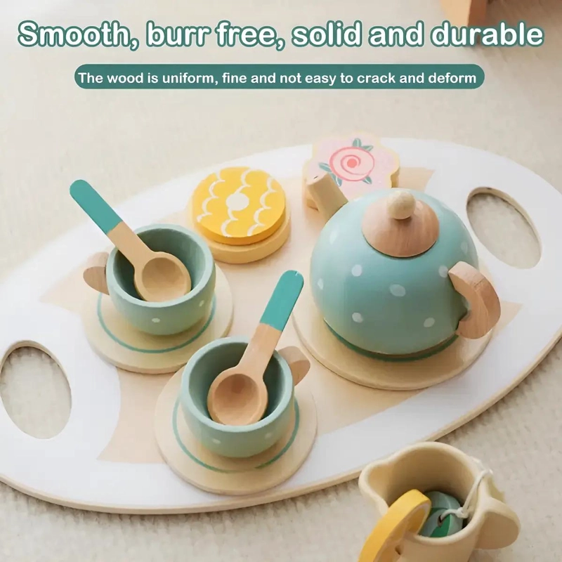 JUEGO DE TAZAS DE TE  DE MADERA PARA NIÑOS EDUCATIVO - 6