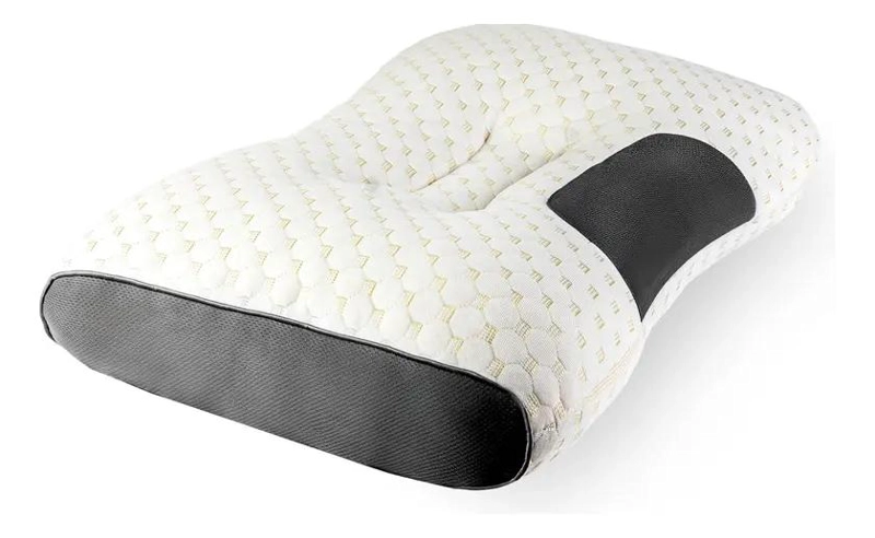 ALMOHADA CERVICAL ERGONOMICA LAVABLE COLOR BEIGE PARA SUEÑO REPARADOR - 1