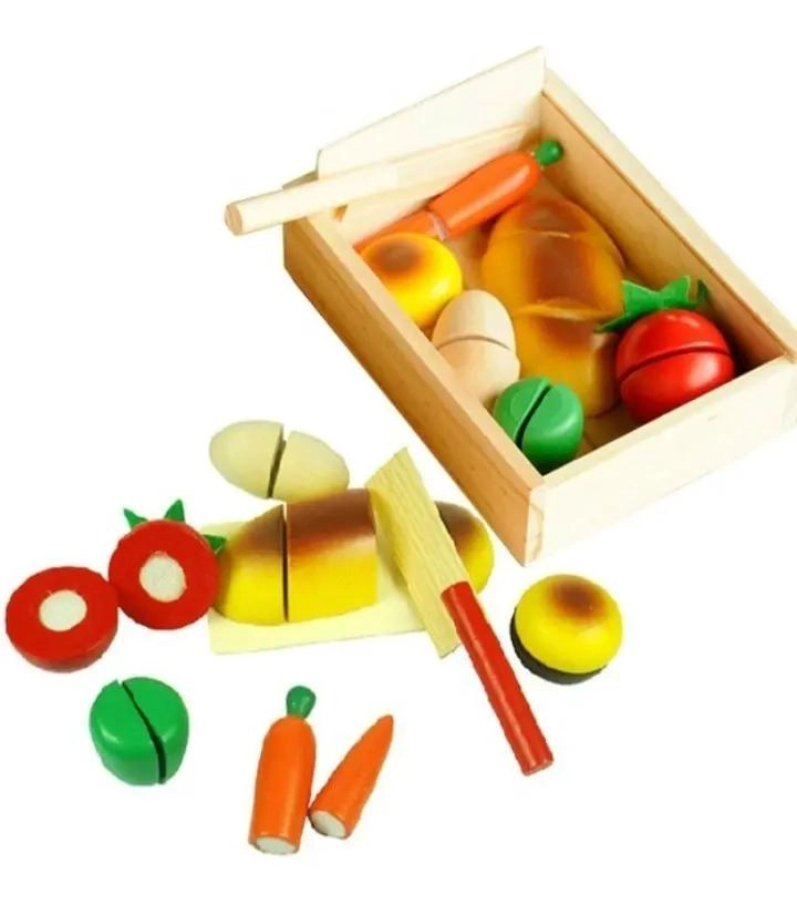 JUEGO DIDACTICO DE CORTE DE FRUTAS Y VERDURAS DE MADERA - 7