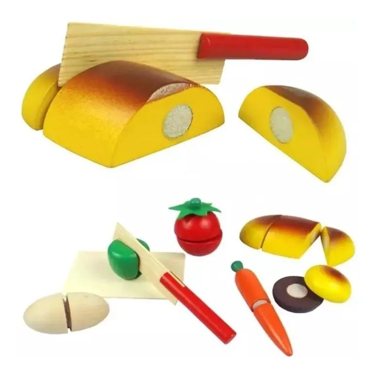 JUEGO DIDACTICO DE CORTE DE FRUTAS Y VERDURAS DE MADERA - 8