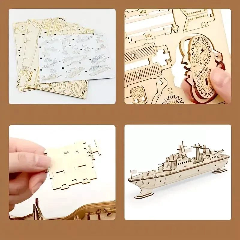 ROMPECABEZAS 3D DE MADERA BARCO PARA NIÑOS - 4