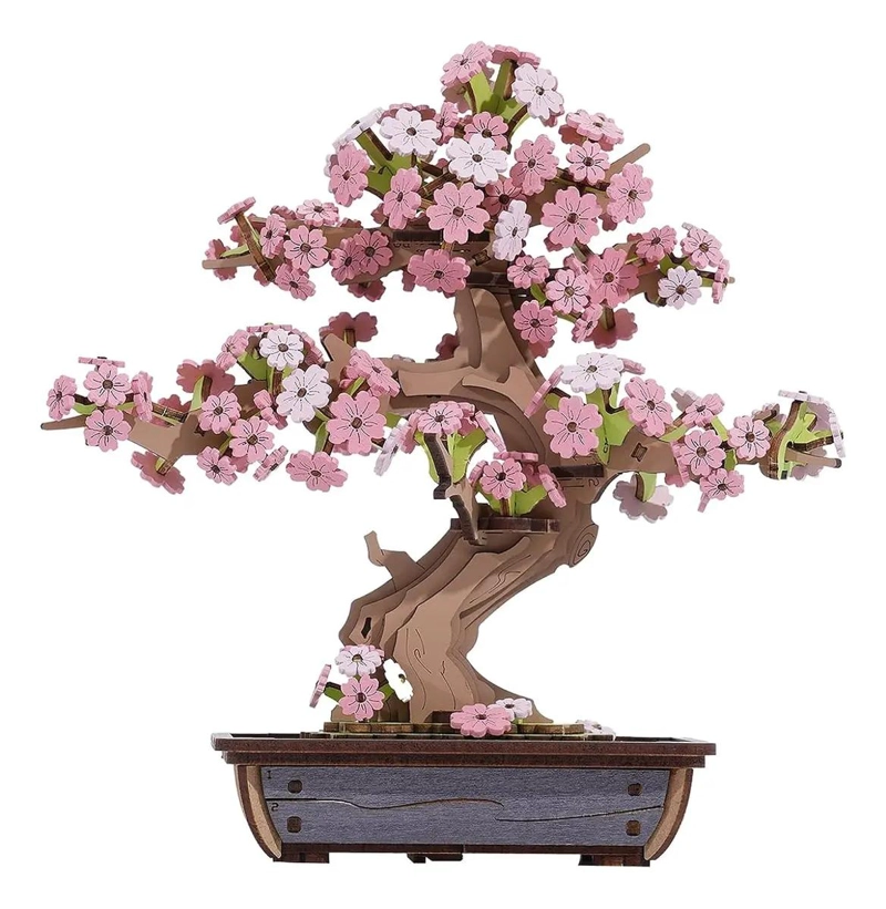 ROMPECABEZAS 3D DE MADERA BONSAI SAKURA PARA DECORACION CREATIVA - 1