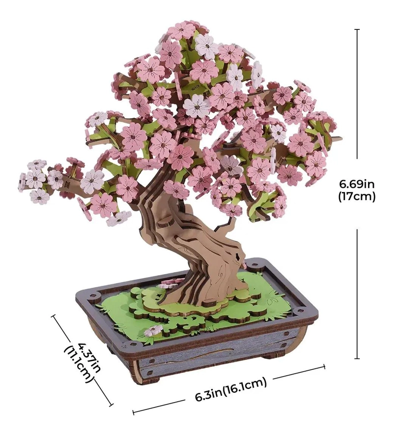 ROMPECABEZAS 3D DE MADERA BONSAI SAKURA PARA DECORACION CREATIVA - 5
