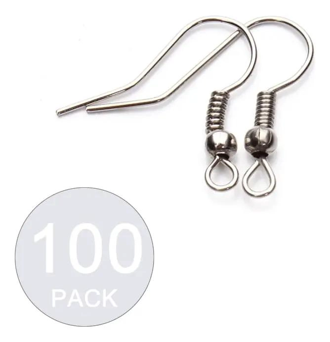 PACK DE 100 GANCHOS DE ACERO HIPOALERGE NICOS PARA AROS - 1
