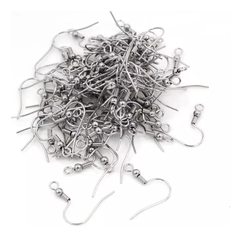 PACK DE 100 GANCHOS DE ACERO HIPOALERGE NICOS PARA AROS - 3