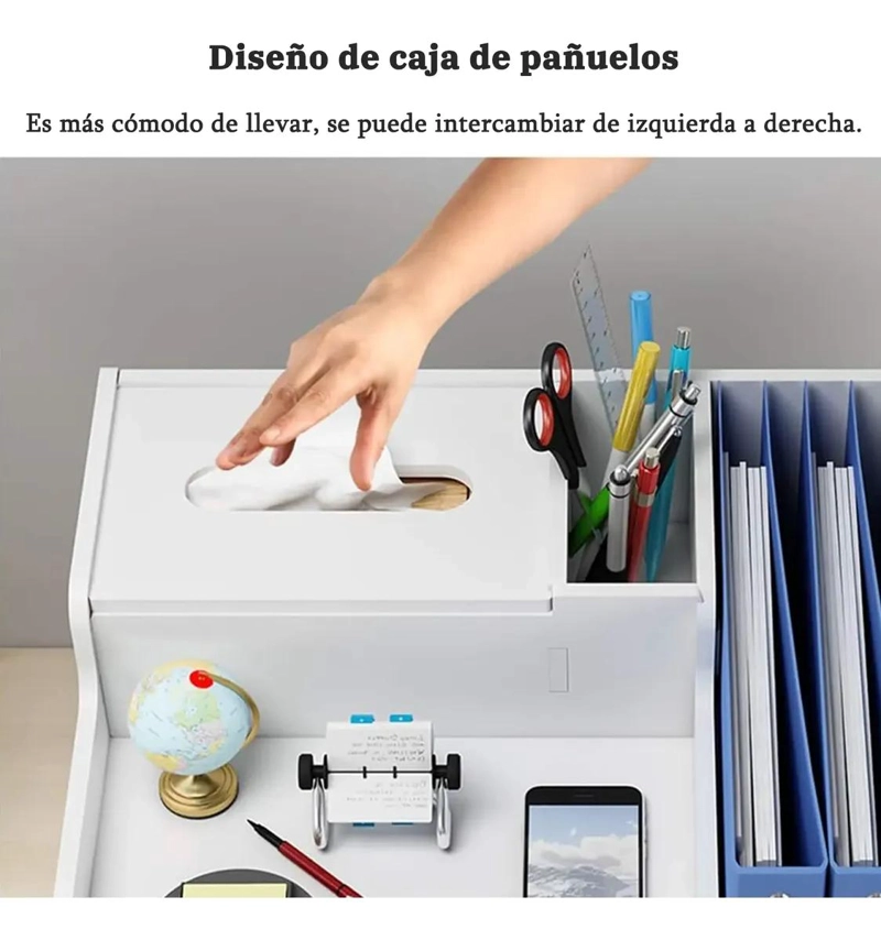 ORGANIZADOR DE ESCRITORIO MULTIFUNCIONAL CON ESTANTES PRACTICOS - 9