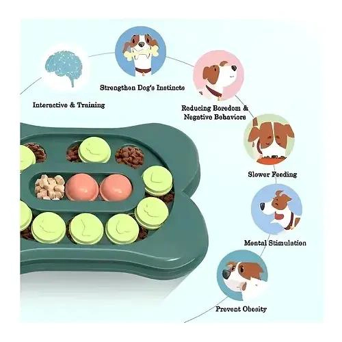 JUGUETE INTERACTIVO PUZZLE PARA PERROS CON DIFICULTAD AJUSTABLE - 4