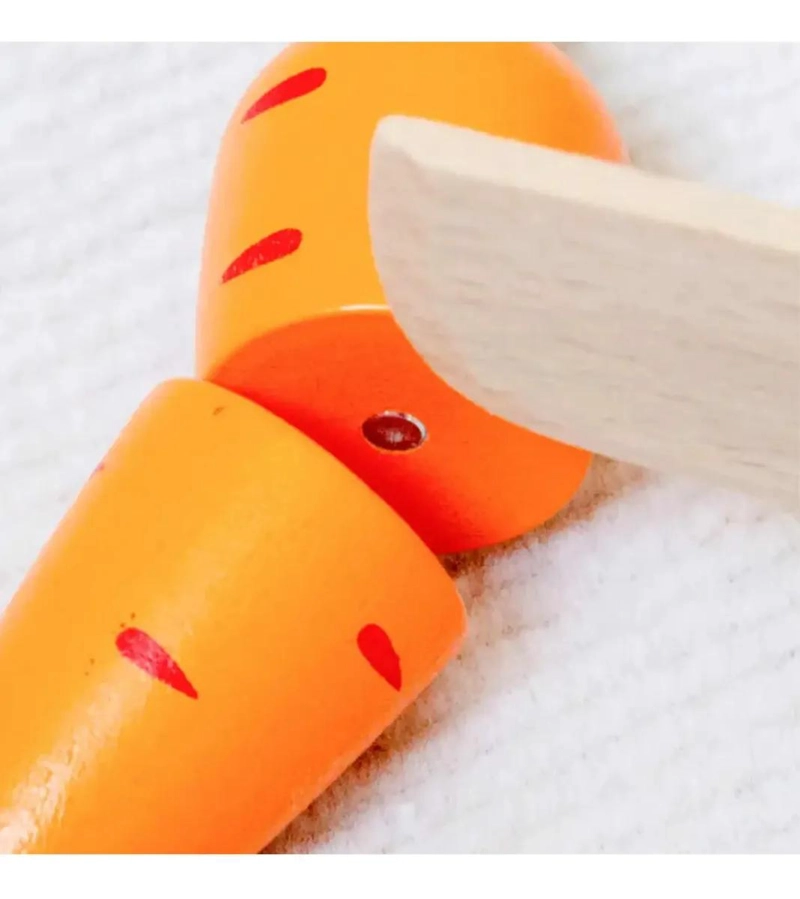 COCINA JUGUETE DIDACTICO DE MADERA CON FRUTAS Y VERDURAS - 3