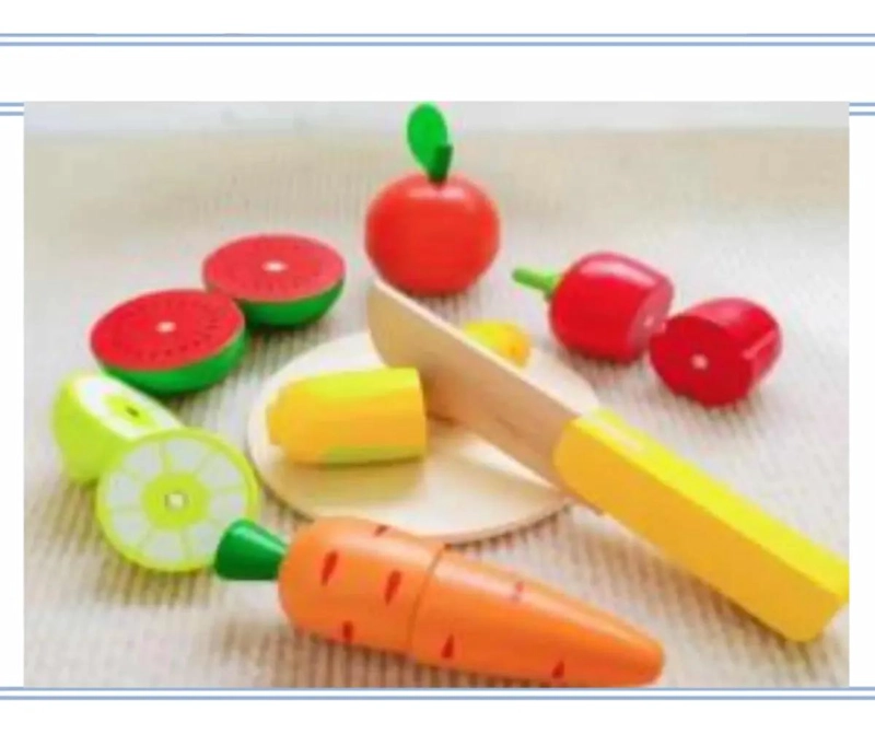 COCINA JUGUETE DIDACTICO DE MADERA CON FRUTAS Y VERDURAS - 6