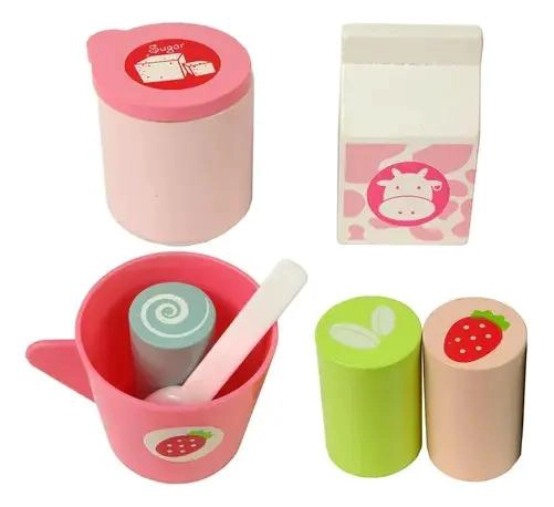 CAFETERA DE MADERA Y DULCE JUGUETE DIDACTICO PARA NIÑOS - 3