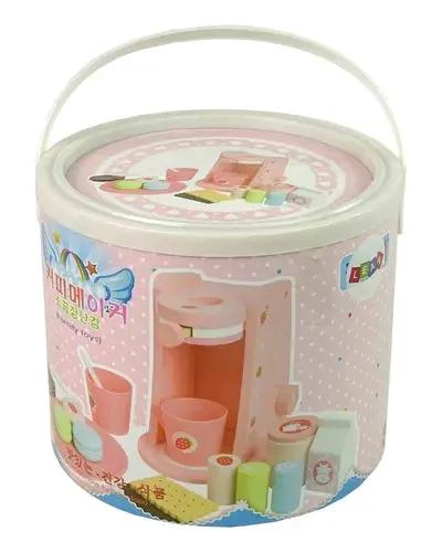 CAFETERA DE MADERA Y DULCE JUGUETE DIDACTICO PARA NIÑOS - 5