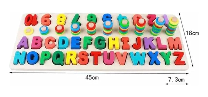 PUZZLE DIDACTICO TRIDIMENSIONAL PARA NIÑOS CON NUMEROS Y LETRAS - 7