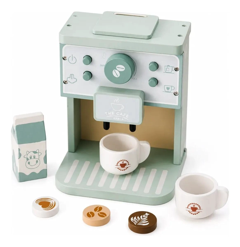 CAFETERA DE MADERA DIDACTICA PARA NIÑOS DE 2 A 4 AÑOS - 2