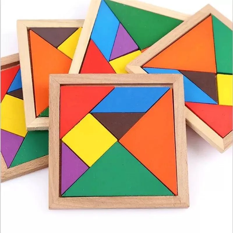 ROMPECABEZAS TANGRAM DE MADERA PARA NIÑOS CON 5 PIEZAS - 10