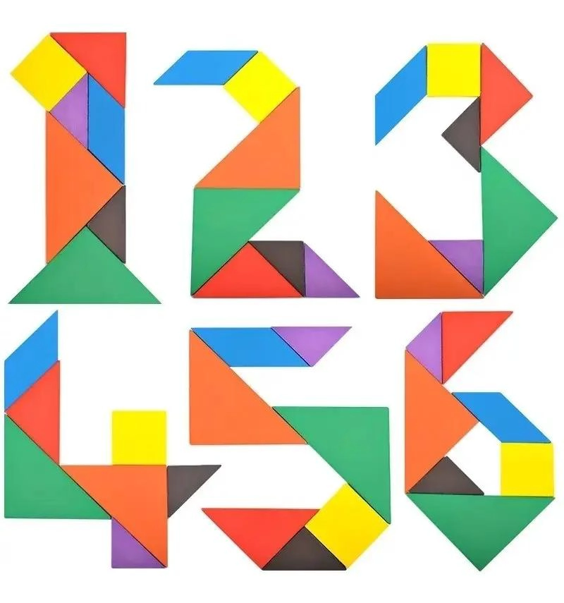 ROMPECABEZAS TANGRAM DE MADERA PARA NIÑOS CON 5 PIEZAS - 6