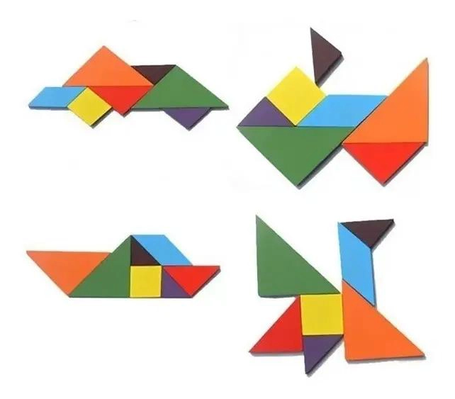 ROMPECABEZAS TANGRAM DE MADERA PARA NIÑOS CON 5 PIEZAS - 8
