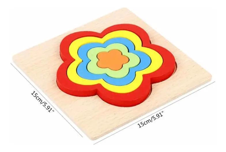 ROMPECABEZAS GEOME TRICO 3D DE MADERA PARA NIÑOS - 5