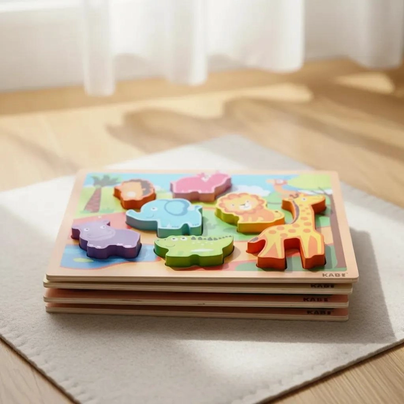 PUZZLE DIDACTICO 3D DE MADERA PARA NIÑOS CON ANIMALES - 3