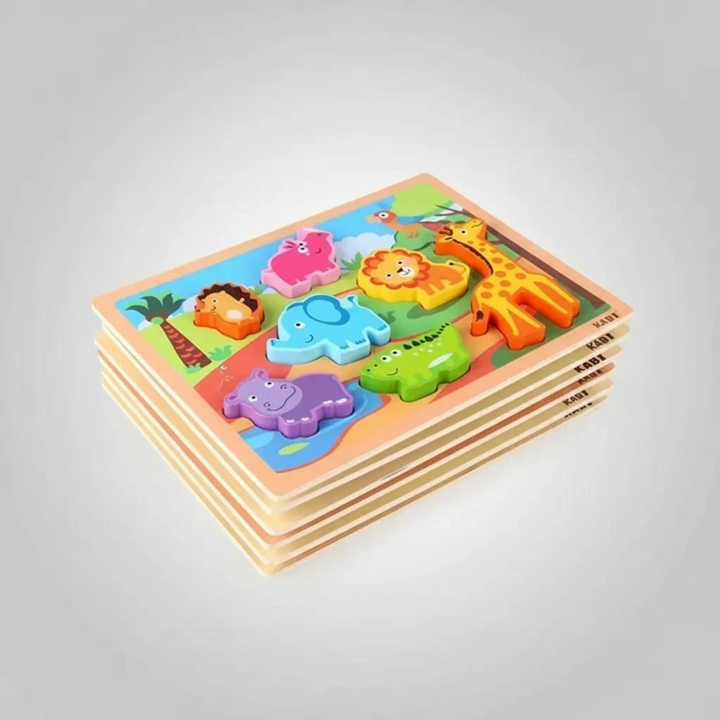 PUZZLE DIDACTICO 3D DE MADERA PARA NIÑOS CON ANIMALES - 4