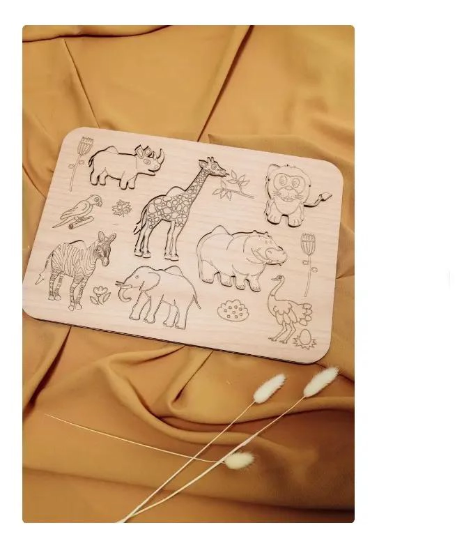 ROMPECABEZA DE ANIMALES DE LA SELVA EN MADERA PARA NIÑOS - 1
