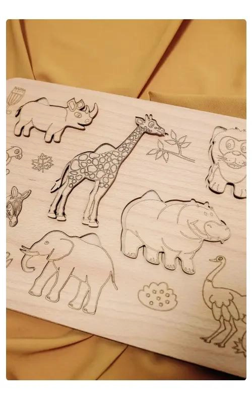 ROMPECABEZA DE ANIMALES DE LA SELVA EN MADERA PARA NIÑOS - 3