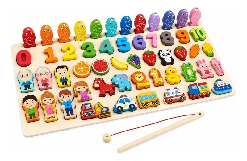 ROMPECABEZAS DE MADERA CON PESCA MAGNE TICA PARA NIÑOS - 2