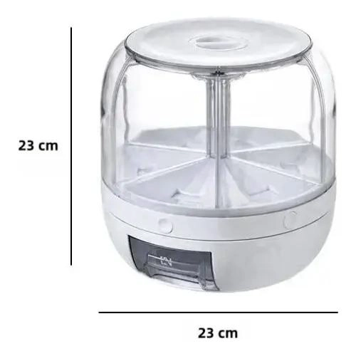 DISPENSADOR DE GRANOS GIRATORIO 360° CON 6 COMPARTIMENTOS - 3