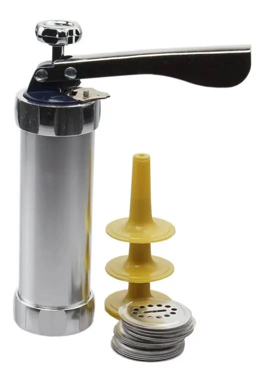 MAQUINA PARA PREPARAR GALLETAS Y RELLENAR CHURROS CON 4 BOQUILLAS Y 20 PLANTILL - 1