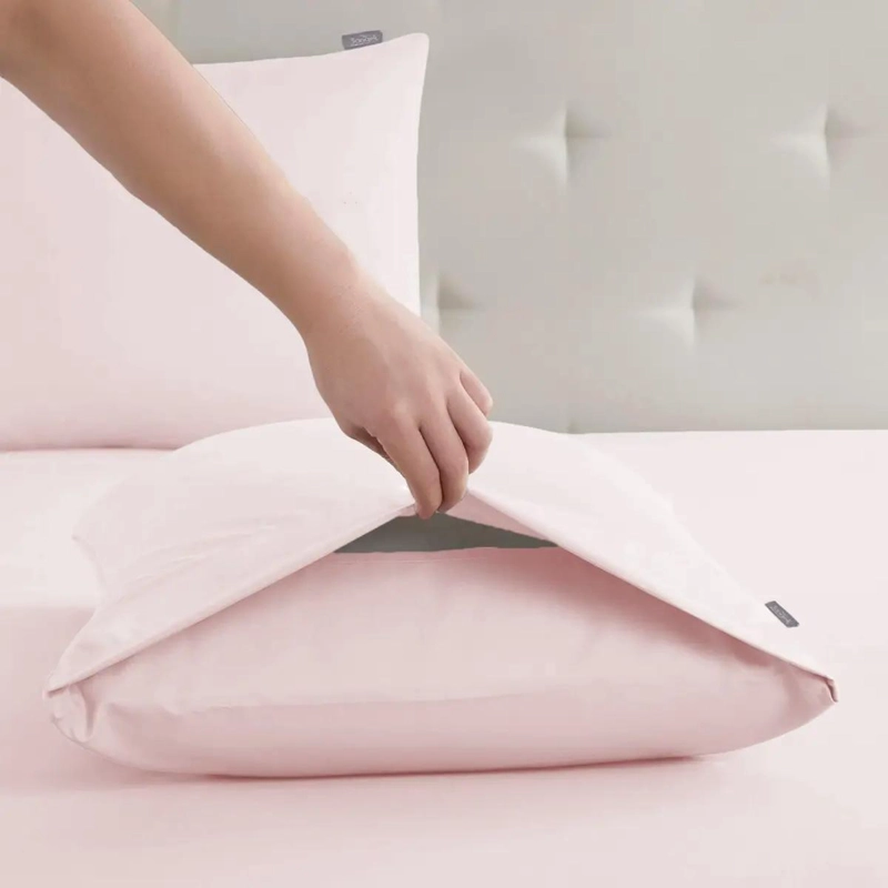 SET DE 2 FUNDAS DE ALMOHADA ROSA 50X70 CM MICROFIBRA SUAVE - 2