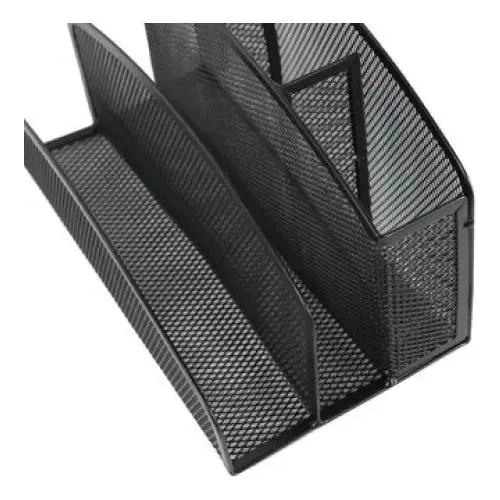 ORGANIZADOR DE ESCRITORIO DE METAL CON 5 COMPARTIMENTOS EN COLOR NEGRO - 3