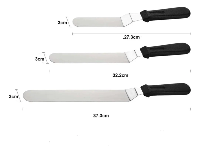 SET DE 3 ESPATULAS PARA REPOSTERIA CON MANGO ERGONOMICO Y CUCHILLA FLEXIBLE - 2