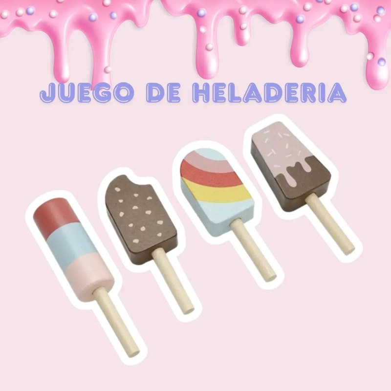 SET DE HELADERIA DE MADERA MONTESSORI PARA NIÑOS CON ACCESORIOS - 7