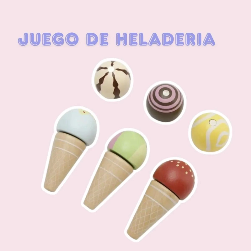 SET DE HELADERIA DE MADERA MONTESSORI PARA NIÑOS CON ACCESORIOS - 8