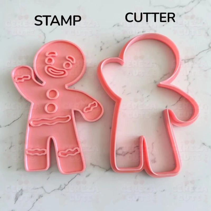 MOLDE CORTADOR Y SELLO PARA GALLETAS CON DISEÑO DE MUÑECO DE JENGIBRE NAVIDEÑO - 2
