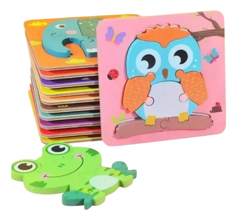ROMPECABEZAS 3D DE MADERA PARA NIÑOS PACK DE 6 - 1