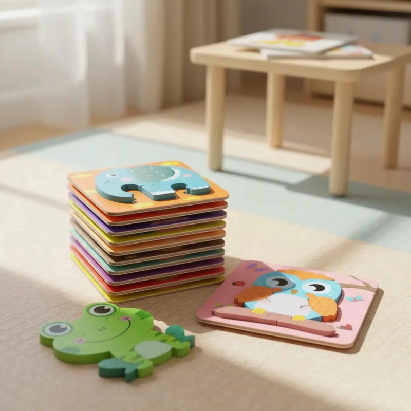 ROMPECABEZAS 3D DE MADERA PARA NIÑOS PACK DE 6 - 10
