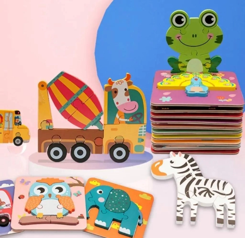 ROMPECABEZAS 3D DE MADERA PARA NIÑOS PACK DE 6 - 2