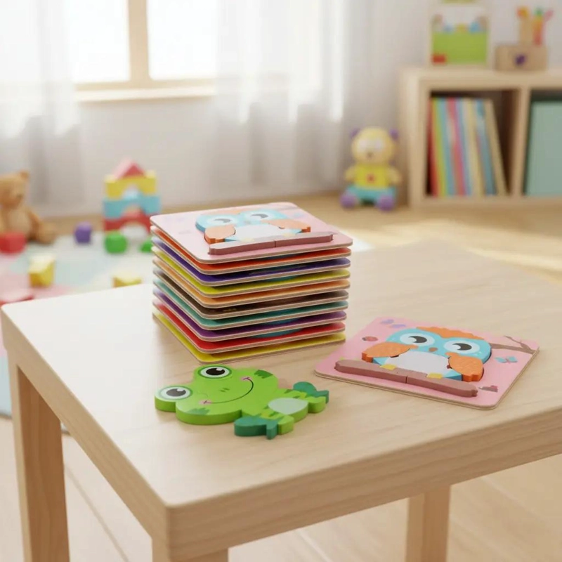 ROMPECABEZAS 3D DE MADERA PARA NIÑOS PACK DE 6 - 5